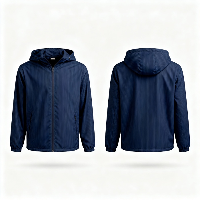 Embroidered Logo Hooded Jacket