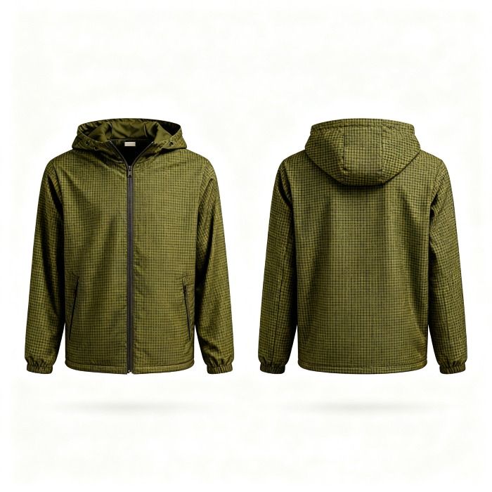 Embroidered Logo Hooded Jacket